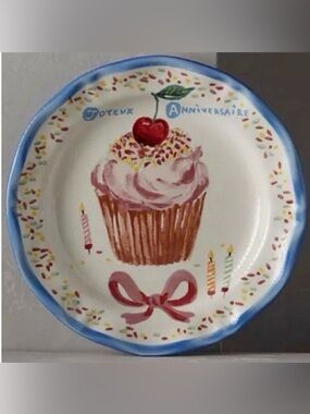 Nathalie Lete Charmante Dinner Plate Wedgewood Blue for Anthropologie